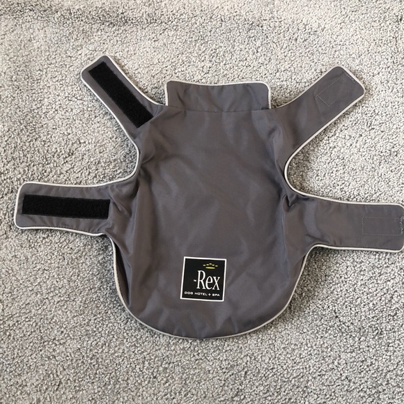 New small dog pet cat grey nylon rain coat S M - Picture 6 of 6